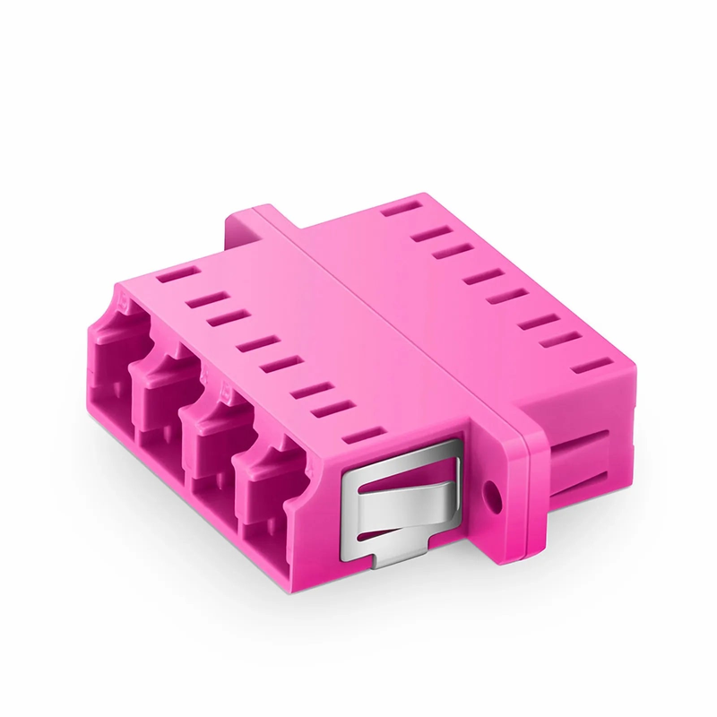 SFPS LC/UPC to LC/UPC Quad OM4 Multimode Plastic Fiber Adapter/Coupler with Flange, Violet SFPS