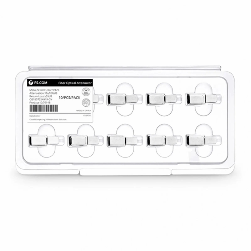 SFPS SC/UPC Singlemode Fixed Fiber Optic Attenuator, Male-Female, 10dB (10pcs/Pack) SFPS