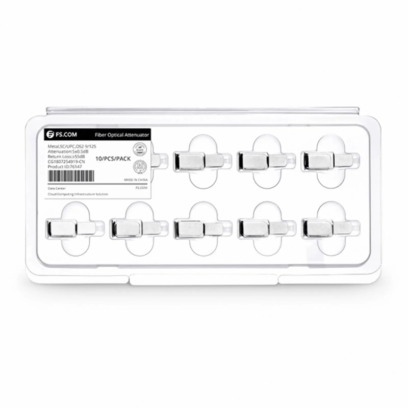 SFPS SC/UPC Singlemode Fixed Fiber Optic Attenuator, Male-Female, 5dB (10pcs/Pack) SFPS