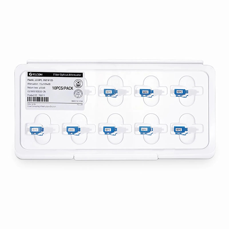 SFPS LC/UPC Singlemode Fixed Fiber Optic Attenuator, Male-Female, 2dB (10pcs/Pack) SFPS