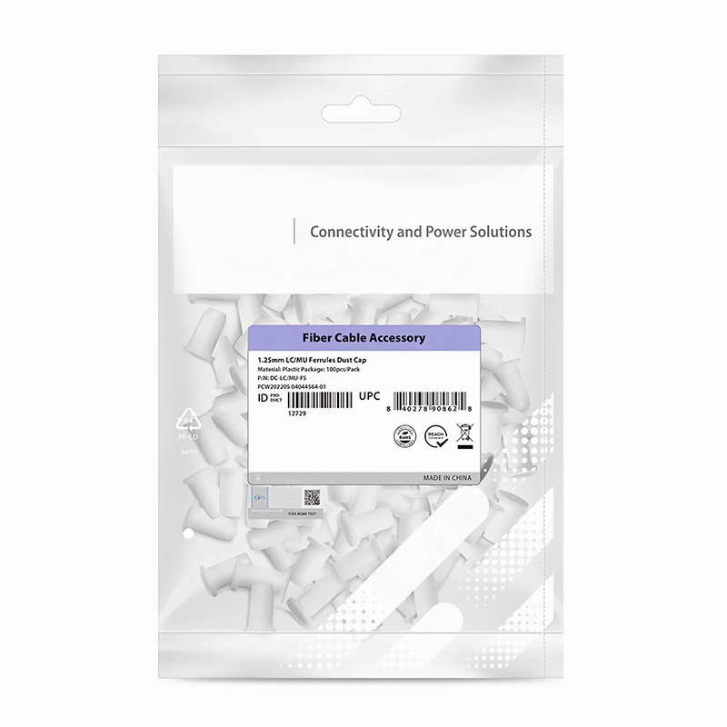 SFPS Plastic Universal Dust Cap for 1.25mm Ferrules. It fits LC, MU.White Color,100 pcs/pack SFPS