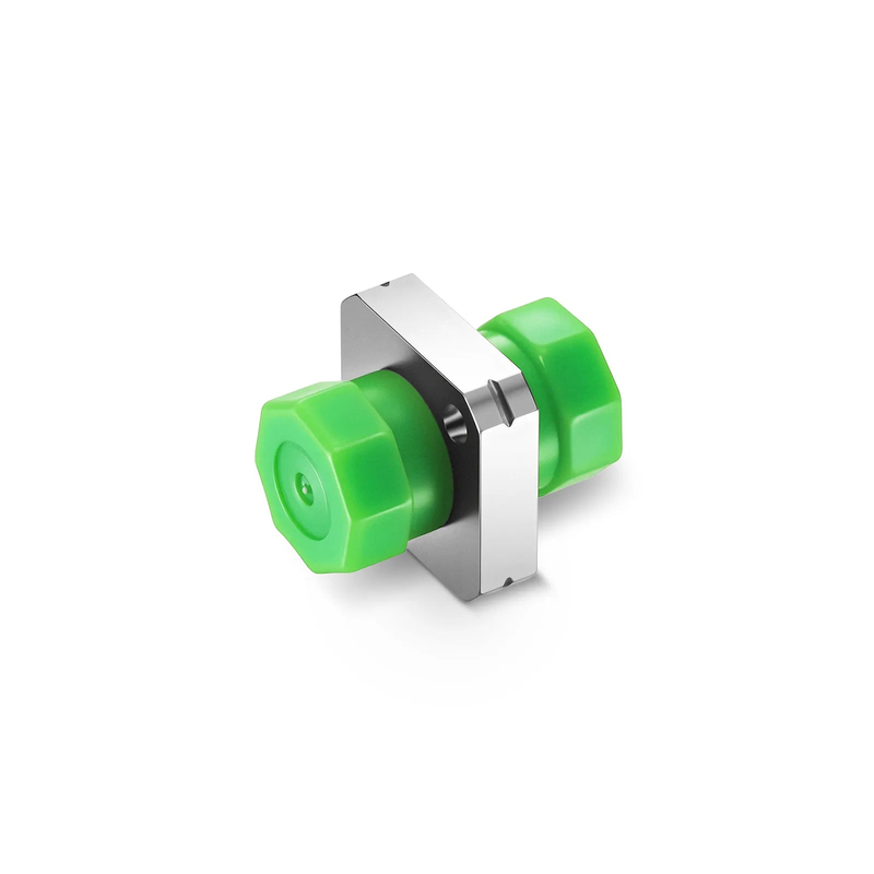 SFPS FC/APC to FC/APC Simplex OS2 Single Mode Square Solid Type One Piece Metal Fiber Optic Adapter/Coupler with Flange (10pcs/pack) SFPS