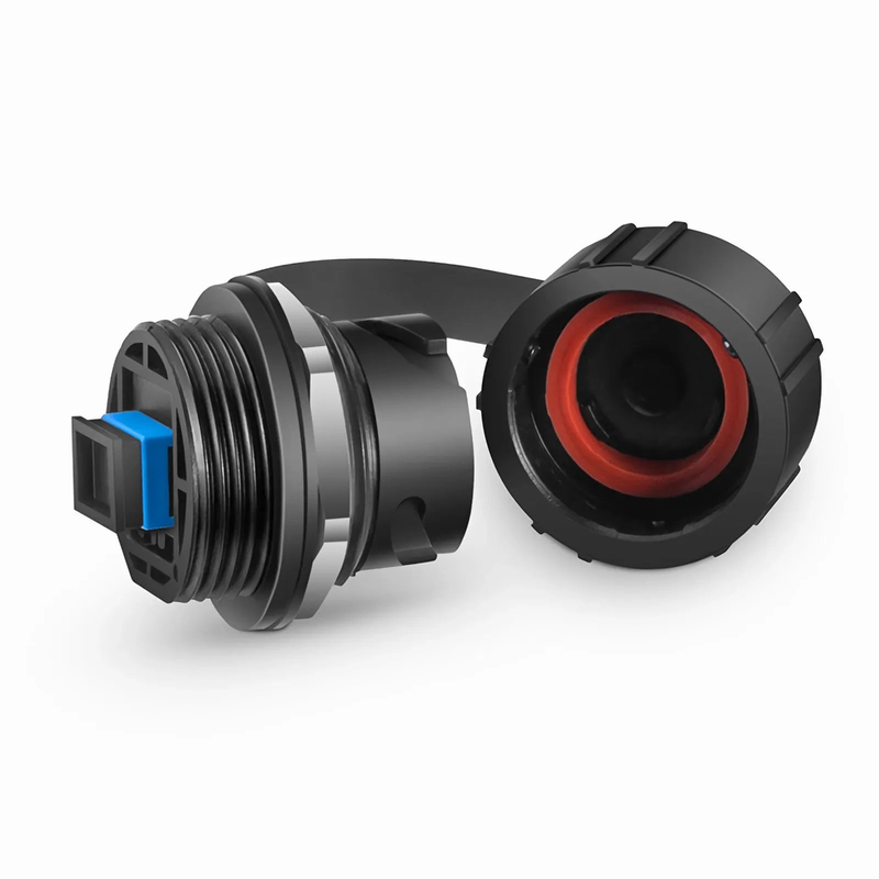 SFPS IP67 SC UPC OS2 Single Mode Bulkhead Adapter/Mating Sleeve with Dust Cap SFPS