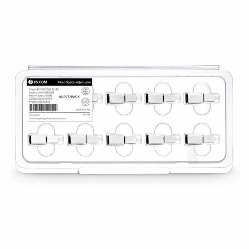 SFPS SC/UPC Singlemode Fixed Fiber Optic Attenuator, Male-Female, 3dB (10pcs/Pack) SFPS