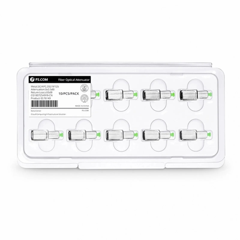 SFPS SC/APC Singlemode Fixed Fiber Optic Attenuator, Male-Female, 3dB (10pcs/Pack) SFPS