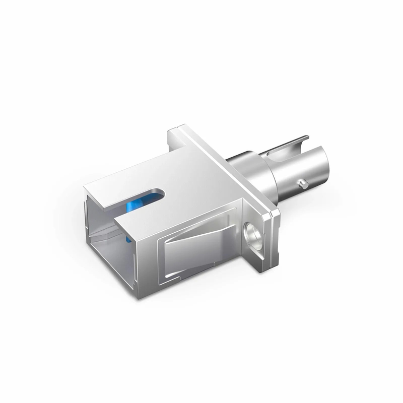 SFPS ST/UPC Female to SC/UPC Female Hybrid Simplex Single Mode/Multimode Metal Fiber Optic Adapter/Coupler with Flange SFPS
