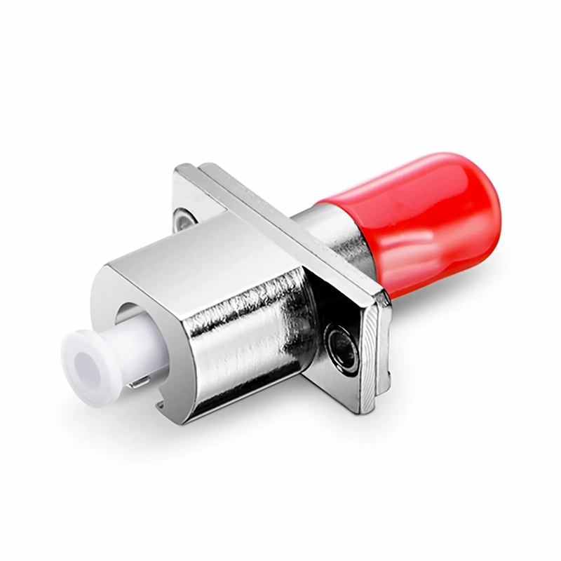 SFPS ST/UPC Female to LC/UPC Female Hybrid Simplex Single Mode/Multimode Metal Fiber Optic Adapter/Coupler with Flange SFPS