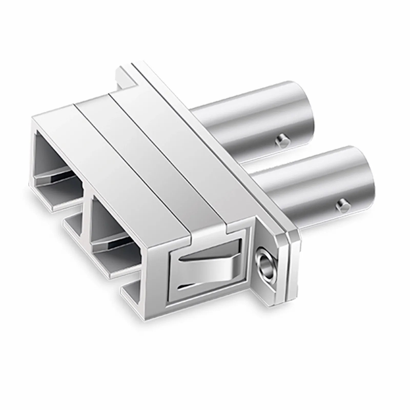 SFPS ST/UPC Female to SC/UPC Female Hybrid Duplex Single Mode/Multimode Metal Fiber Optic Adapter/Coupler with Flange SFPS