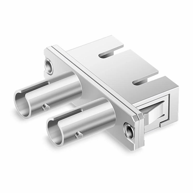 SFPS ST/UPC Female to SC/UPC Female Hybrid Duplex Single Mode/Multimode Metal Fiber Optic Adapter/Coupler with Flange SFPS