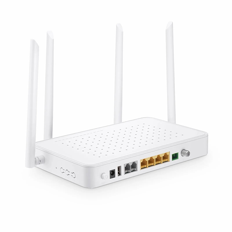 SFPS TA1910-4GVC-W, XPON (GPON + EPON) HGU ONU with 1 x PON, 4 x GE, 2 x POTS, 1 x RF, 1 x USB, and 4 x External Dual Band Antennas (1200M WiFi 4/5) SFPS