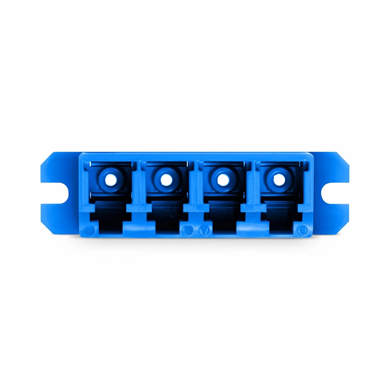 SFPS LC/UPC to LC/UPC Quad OS2 Single Mode Plastic Fiber Optic Adapter/Coupler with Flange, 10Pcs/Pack SFPS