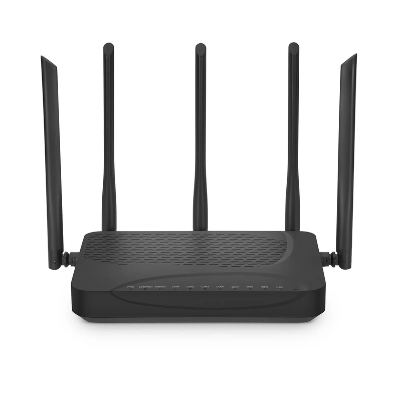 SFPS ONU1930-4GC-W, XGPON HGU ONU with 1 x PON, 4 x GE, 1x RF, 1 x USB, and 5 x External Dual Band Antennas (3000M WiFi 4/5/6) SFPS