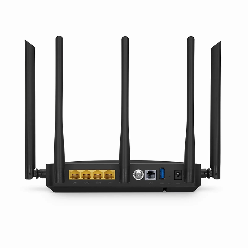 SFPS ONU1911-4GVC-W, XPON (GPON+EPON) ONU, with 1x PON, SC/UPC, 4x GE, 1x POTS, 1x USB, 1x RF, and 5x External Antennas (3000M WiFi 6) SFPS