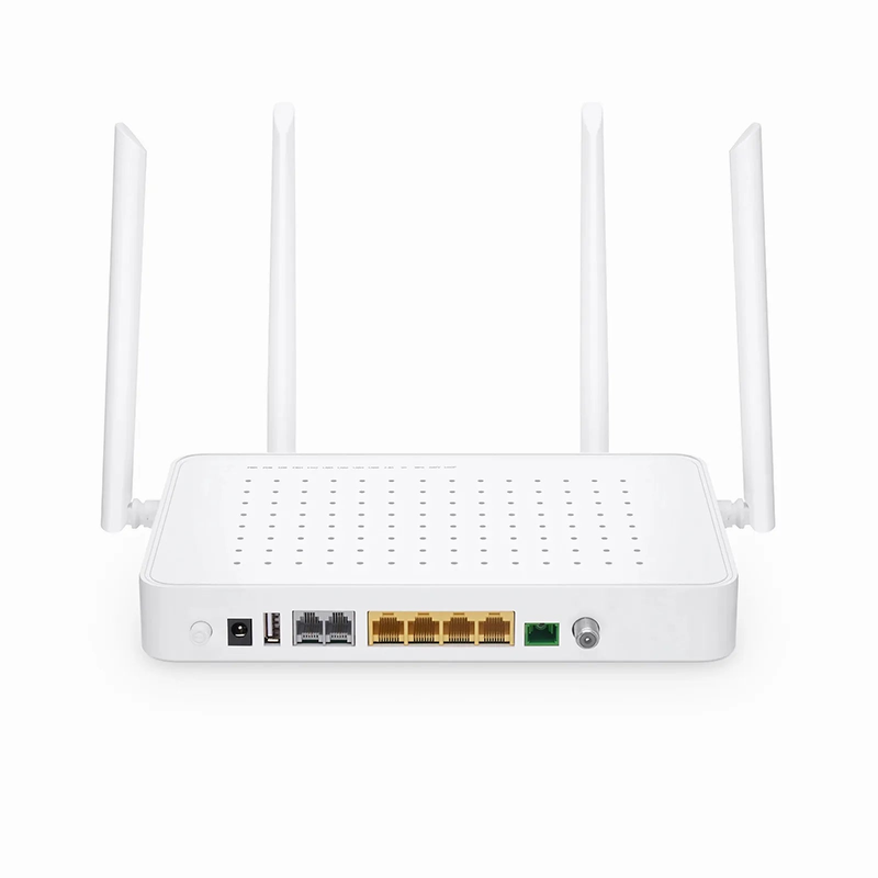 SFPS TA1910-4GVC-W, XPON (GPON + EPON) HGU ONU with 1 x PON, 4 x GE, 2 x POTS, 1 x RF, 1 x USB, and 4 x External Dual Band Antennas (1200M WiFi 4/5) SFPS