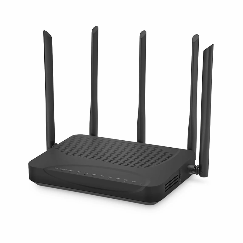 SFPS ONU1910-4GV-W, XPON (GPON + EPON) HGU ONU, 1 x PON, 4 x GE, 1 x POTS, 1 x USB, and 5 x External Dual Band Antennas (3000M WiFi 4/5/6) SFPS
