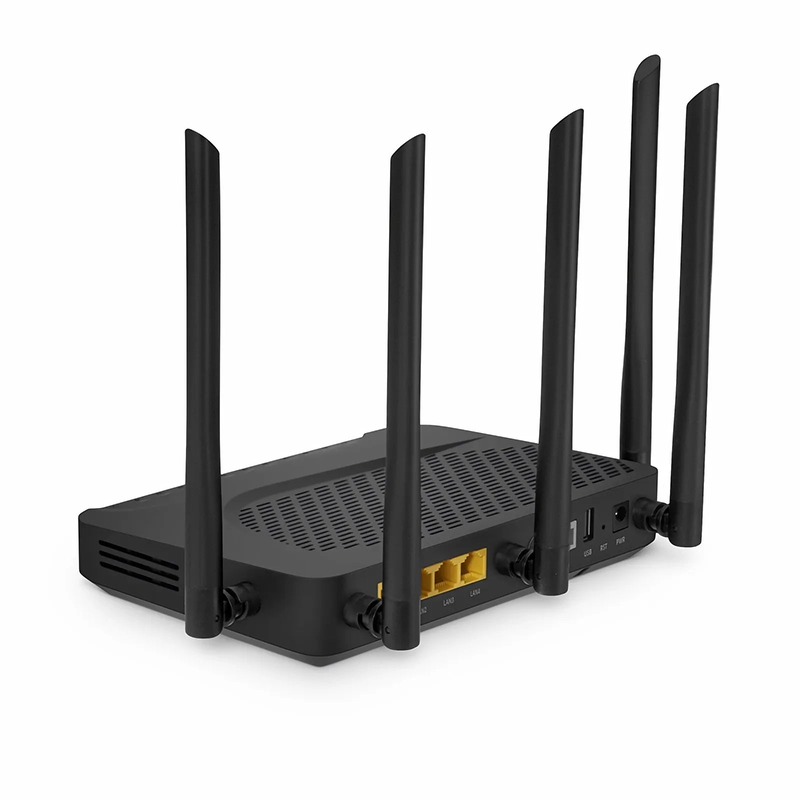 SFPS ONU1911-4GVC-W, XPON (GPON+EPON) ONU, with 1x PON, SC/UPC, 4x GE, 1x POTS, 1x USB, 1x RF, and 5x External Antennas (3000M WiFi 6) SFPS