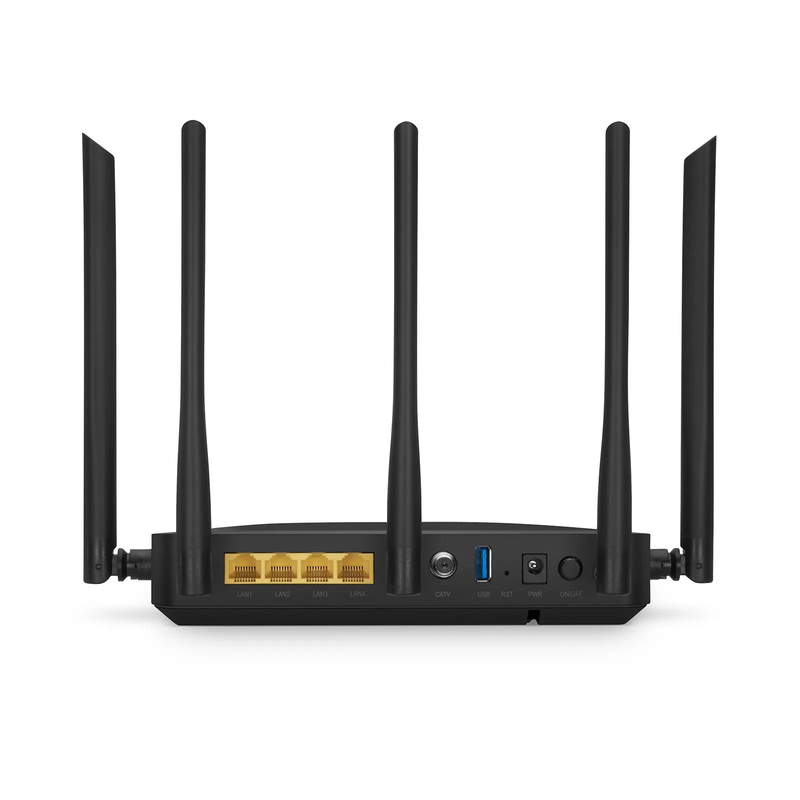 SFPS ONU1930-4GC-W, XGPON HGU ONU with 1 x PON, 4 x GE, 1x RF, 1 x USB, and 5 x External Dual Band Antennas (3000M WiFi 4/5/6) SFPS