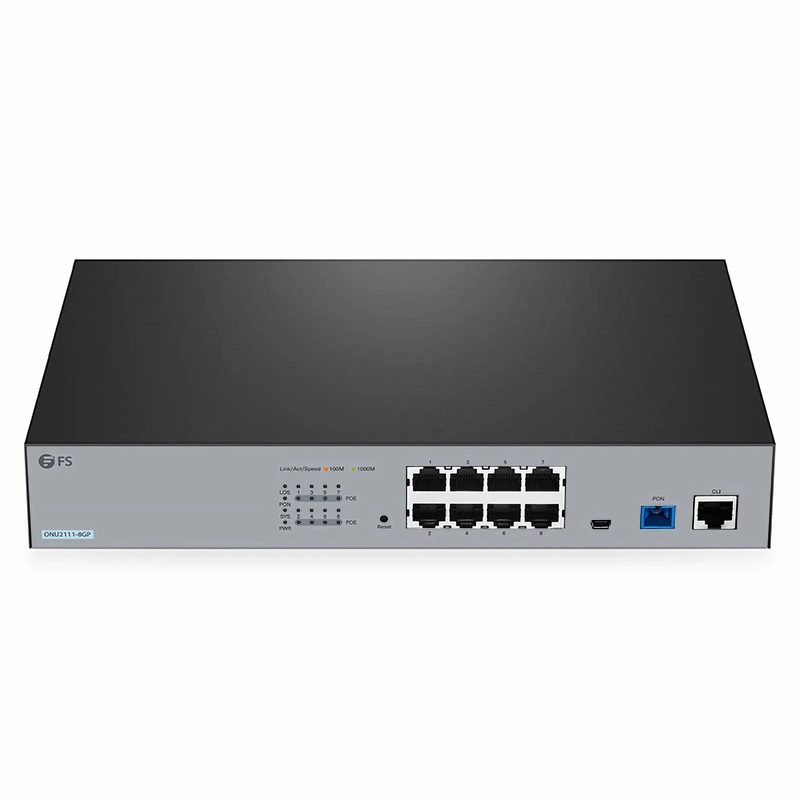 SFPS ONU2111-8GP, XPON (GPON + EPON) MDU ONU with 1 x PON, 8 x GE PoE/PoE+@138.5W SFPS