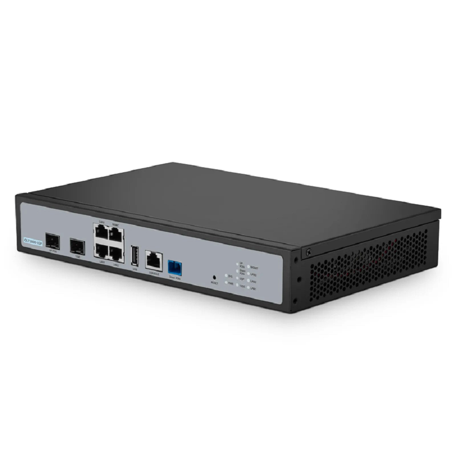 SFPS OLT3000-1GP, Single-Port Mini GPON OLT with 1x 10G SFP+, 1x GPON/XG(S)PON Uplink Ports, 4x GE Downlink Ports, AC/DC Power Supply SFPS
