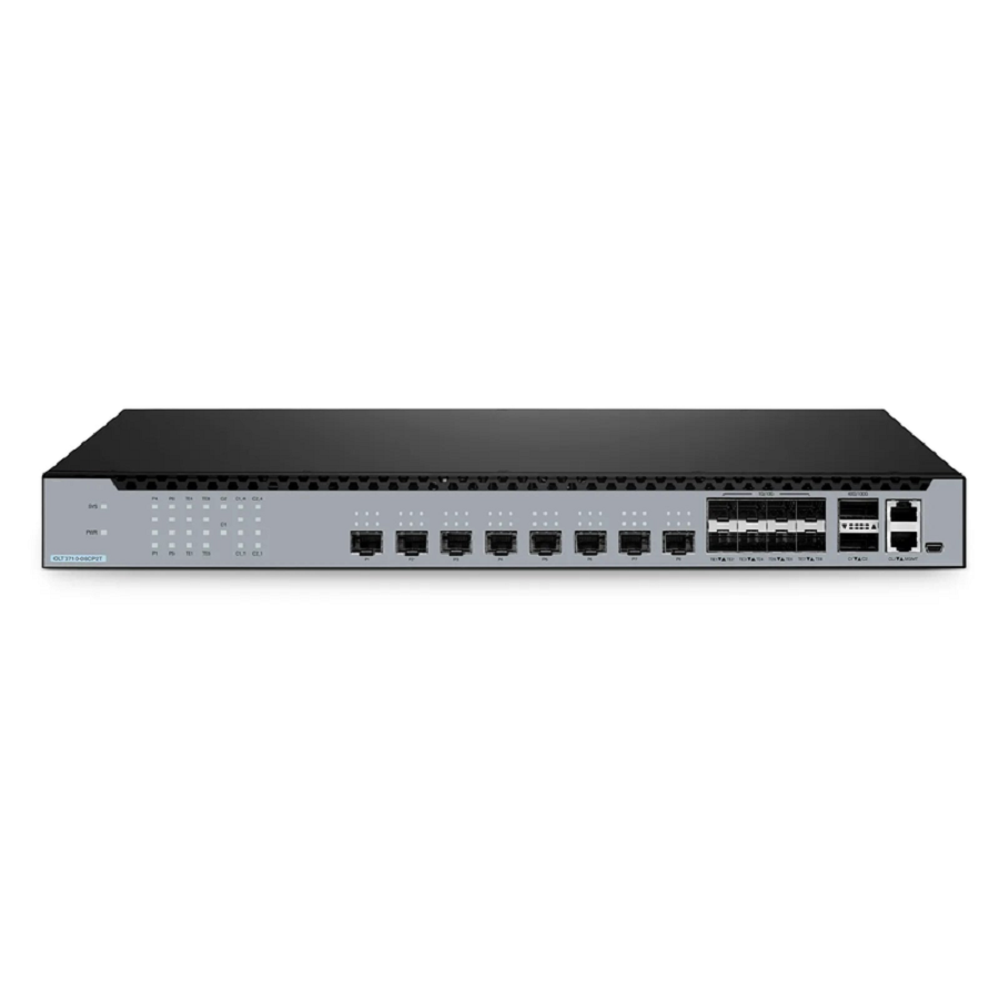 SFPS OLT3710-08CP2T, 8-Port GPON & XG(S)-PON Combo OLT with 8 x 10G SFP+ and 2 x 100G QSFP28 Uplink Ports, Dual Power Supply, Broadcom Chip SFPS