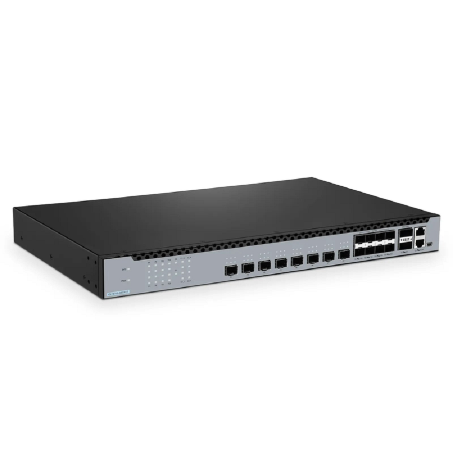 SFPS OLT3710-08CP2T, 8-Port GPON & XG(S)-PON Combo OLT with 8 x 10G SFP+ and 2 x 100G QSFP28 Uplink Ports, Dual Power Supply, Broadcom Chip SFPS
