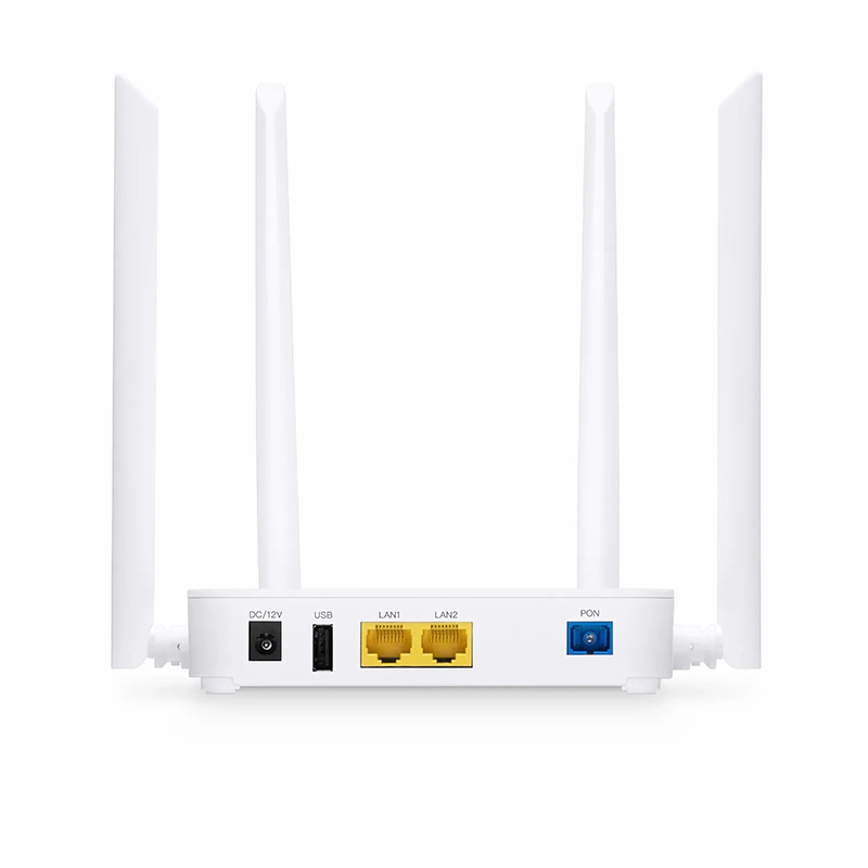 SFPS ONU1910-2G-W, XPON (GPON+EPON) ONU, with 1x PON, SC/UPC, 2x GE, 1x USB, and 4x External Antennas (1200M WiFi 5) SFPS
