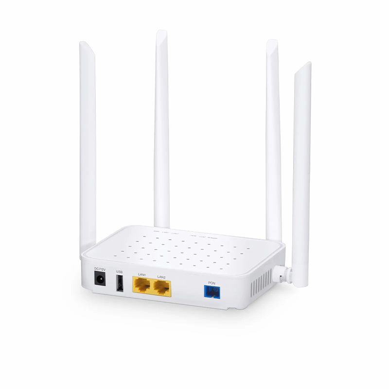 SFPS ONU1910-2G-W, XPON (GPON+EPON) ONU, with 1x PON, SC/UPC, 2x GE, 1x USB, and 4x External Antennas (1200M WiFi 5) SFPS