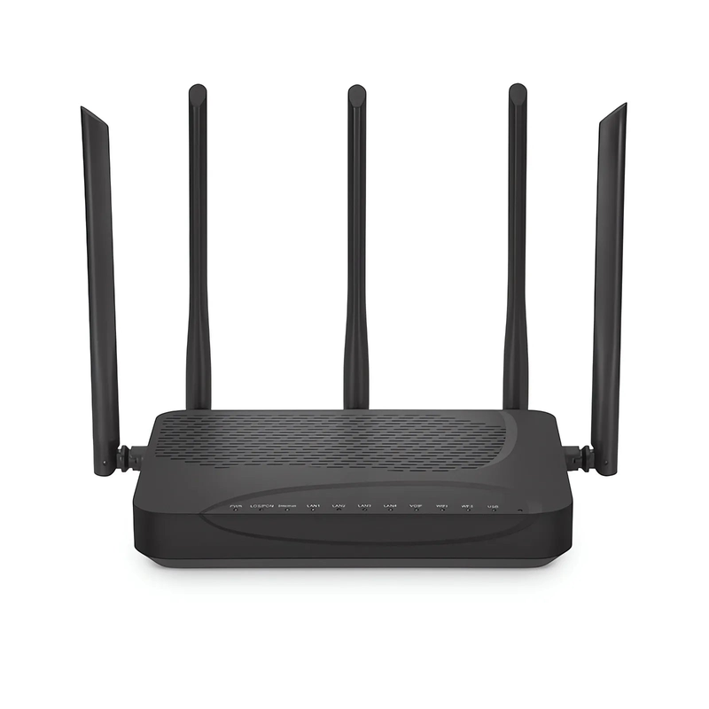 SFPS ONU1930-4GV-W, XGPON HGU ONU with 1 x PON, 4 x GE, 1 x POTS, 1 x USB, and 5 x External Dual Band Antennas (3000M WiFi 4/5/6) SFPS