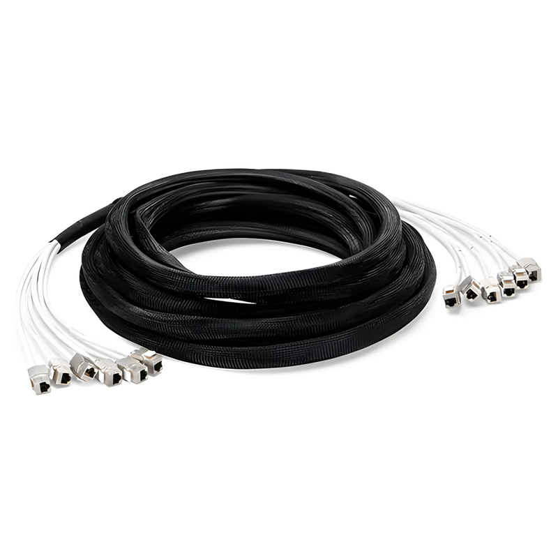 SFPS 10ft (3m) 6 Jack to 6 Jack Cat6a Shielded (S/FTP) PVC CMR Pre-Terminated Copper Trunk Cable SFPS