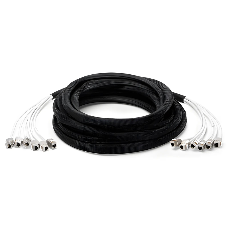 SFPS 16ft (4.9m) 6 Jack to 6 Jack Cat6a Shielded (S/FTP) PVC CMR Pre-Terminated Copper Trunk Cable SFPS