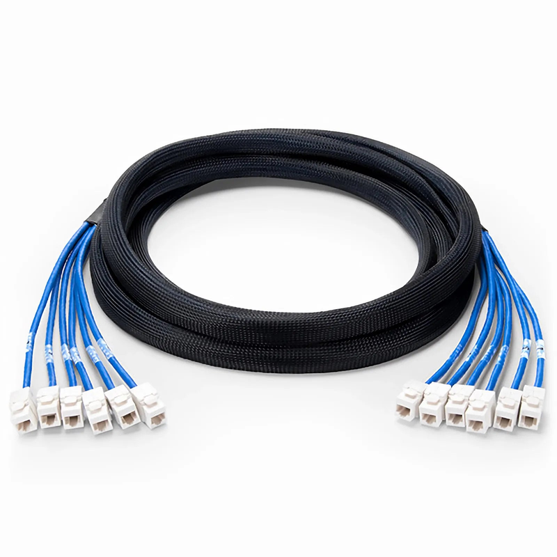 SFPS 23ft (7m) 6 Jack to 6 Jack Cat6 Unshielded (UTP) PVC CMR Blue Pre-Terminated Copper Trunk Cable SFPS