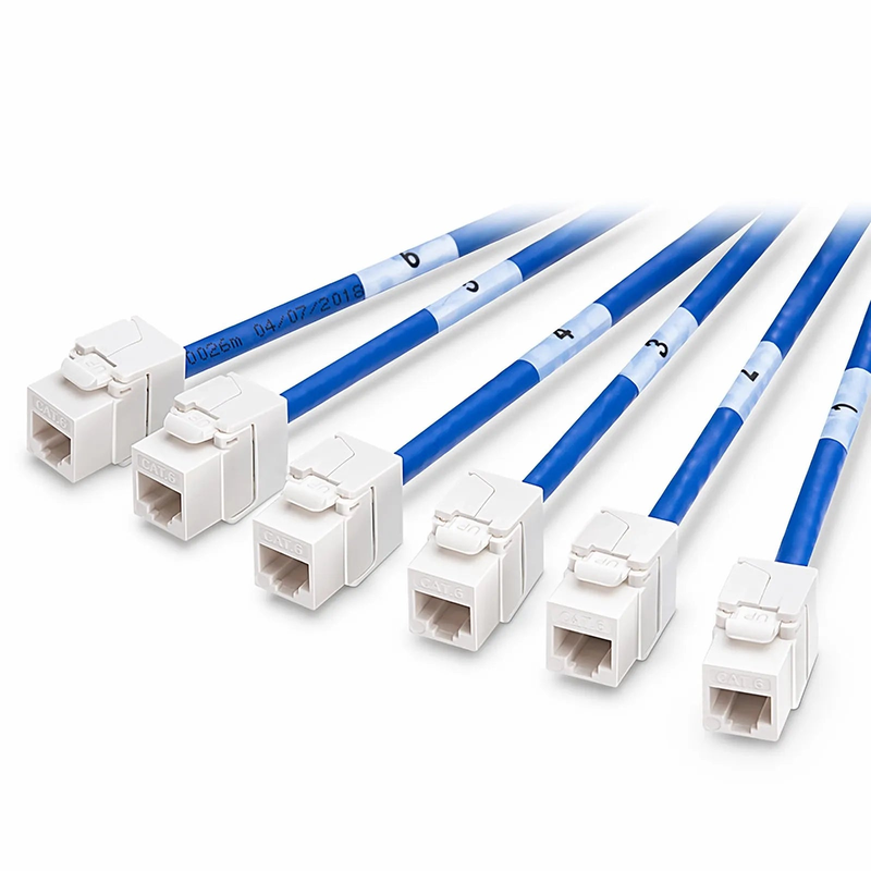 SFPS 49ft (15m) 6 Jack to 6 Jack Cat6 Unshielded (UTP) PVC CMR Blue Pre-Terminated Copper Trunk Cable SFPS