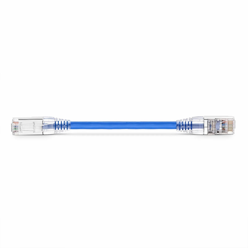 SFPS 6in (0.15m) Cat6a 26AWG Snagless Shielded (S/FTP) PVC CM Ethernet Network Patch Cable, Blue SFPS
