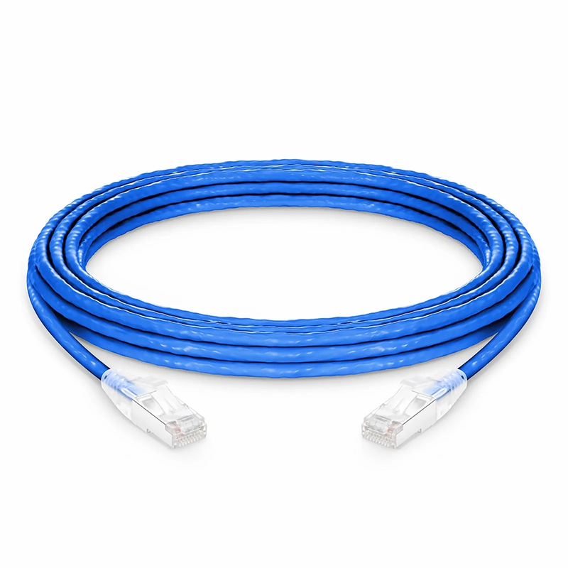 SFPS 25ft (7.6m) Cat6a 26AWG Snagless Shielded (S/FTP) PVC CM Ethernet Network Patch Cable, Blue SFPS