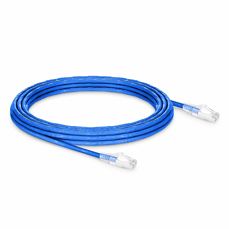 SFPS 25ft (7.6m) Cat6a 26AWG Snagless Shielded (S/FTP) PVC CM Ethernet Network Patch Cable, Blue SFPS
