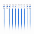 SFPS 1ft (0.3m) Cat6a 28AWG Snagless Unshielded (U/UTP) PVC CM Small Diameter High-Flex Ethernet Network Patch Cable, Blue ,10Pcs/pack SFPS