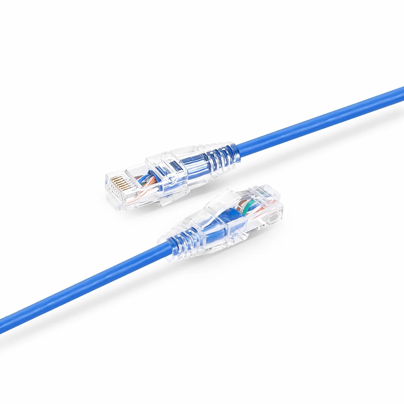 SFPS 1ft (0.3m) Cat6a 28AWG Snagless Unshielded (U/UTP) PVC CM Small Diameter High-Flex Ethernet Network Patch Cable, Blue ,10Pcs/pack SFPS