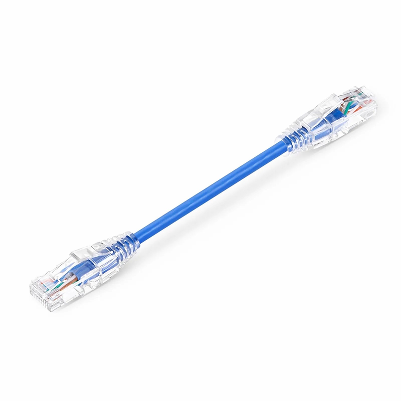 SFPS 1ft (0.3m) Cat6a 28AWG Snagless Unshielded (U/UTP) PVC CM Small Diameter High-Flex Ethernet Network Patch Cable, Blue ,10Pcs/pack SFPS