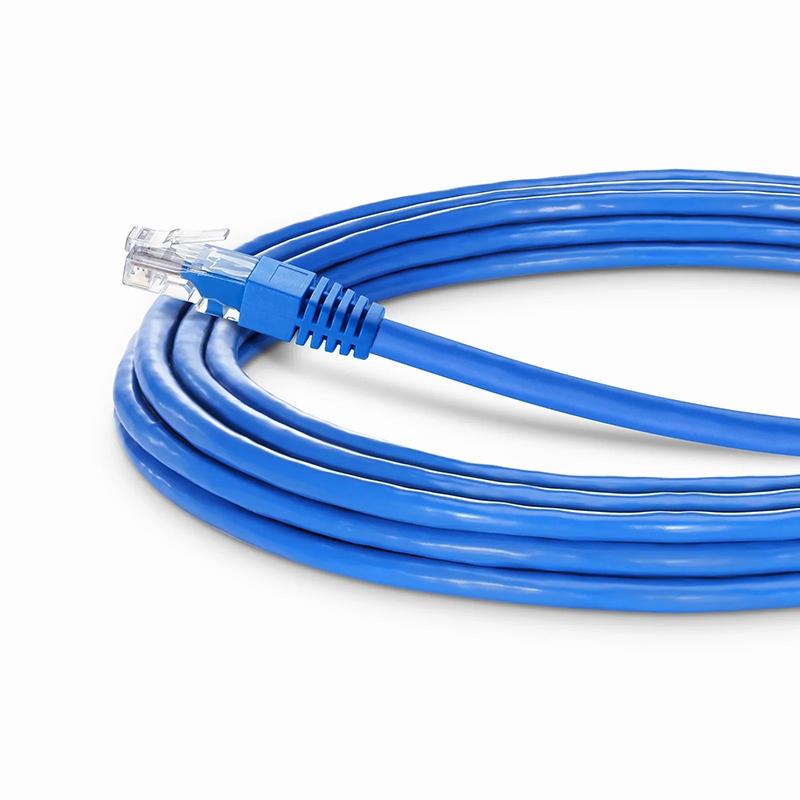 SFPS 25ft (7.6m) 90 Degree Cat6 26AWG Snagless Unshielded (U/UTP) PVC CM Ethernet Network Patch Cable, RJ45 Right Angle Down Male to RJ45 Male, Blue SFPS