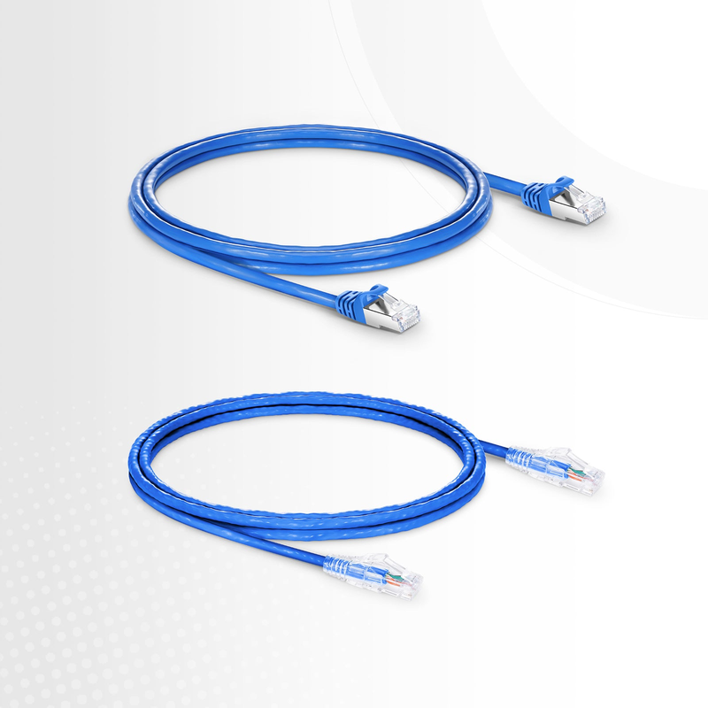 SFPS 1ft (0.3m) 90 Degree Cat6 26AWG Snagless Unshielded (U/UTP) PVC CM Ethernet Network Patch Cable, RJ45 Right Angle Down Male to RJ45 Male, Blue SFPS