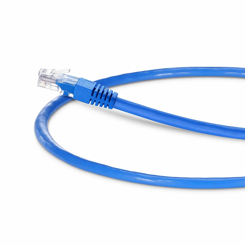 SFPS 1ft (0.3m) 90 Degree Cat6 26AWG Snagless Unshielded (U/UTP) PVC CM Ethernet Network Patch Cable, RJ45 Right Angle Down Male to RJ45 Male, Blue SFPS