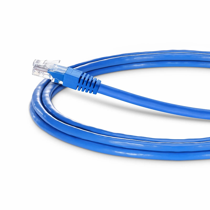 SFPS 10ft (3m) 90 Degree Cat6 26AWG Snagless Unshielded (U/UTP) PVC CM Ethernet Network Patch Cable, RJ45 Right Angle Down Male to RJ45 Male, Blue SFPS