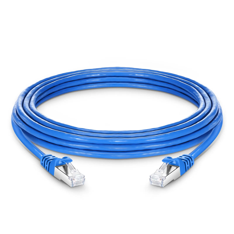 SFPS 20ft (6.1m) Cat6a 26AWG Snagless Shielded (S/FTP) PVC CM Ethernet Network Patch Cable, Blue SFPS