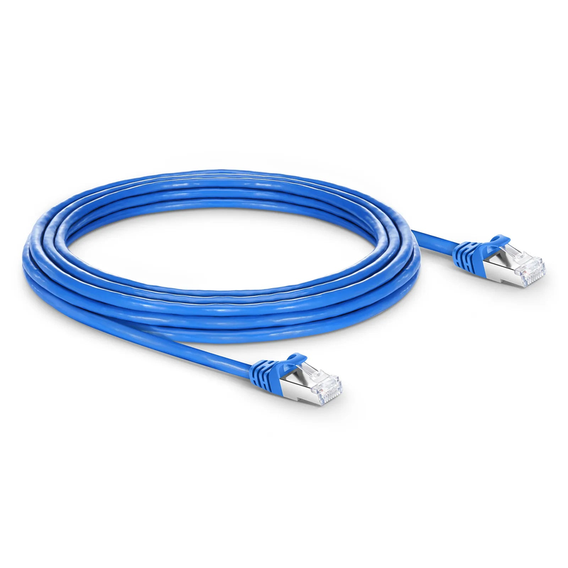 SFPS 20ft (6.1m) Cat6a 26AWG Snagless Shielded (S/FTP) PVC CM Ethernet Network Patch Cable, Blue SFPS