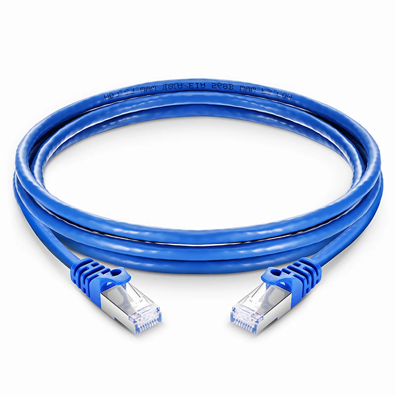 SFPS 35ft (10.7m) Cat6a 26AWG Snagless Shielded (S/FTP) PVC CM Ethernet Network Patch Cable, Blue SFPS