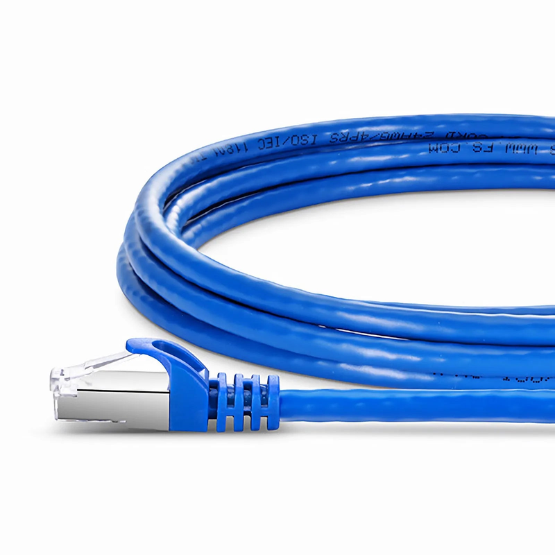 SFPS 50ft (15.2m) Cat6a 26AWG Snagless Shielded (S/FTP) PVC CM Ethernet Network Patch Cable, Blue SFPS