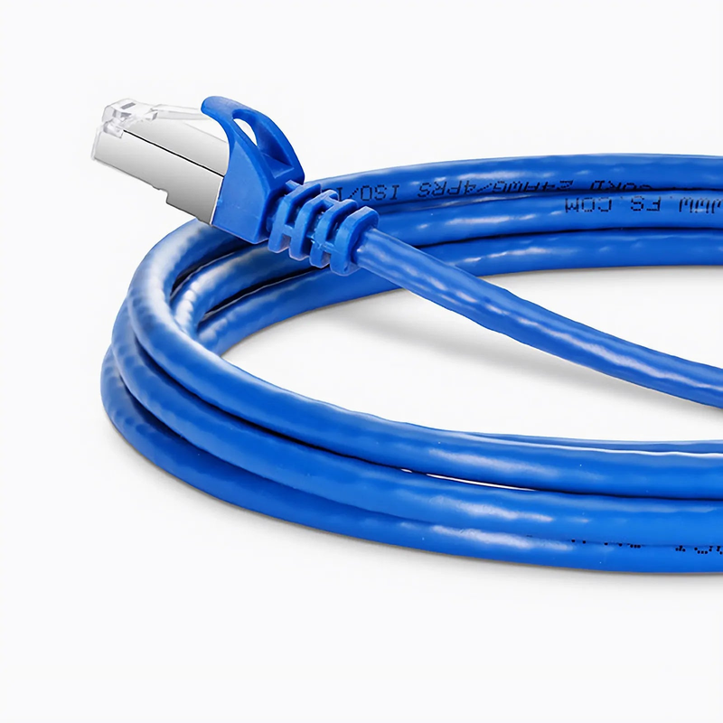 SFPS 50ft (15.2m) Cat6a 26AWG Snagless Shielded (S/FTP) PVC CM Ethernet Network Patch Cable, Blue SFPS