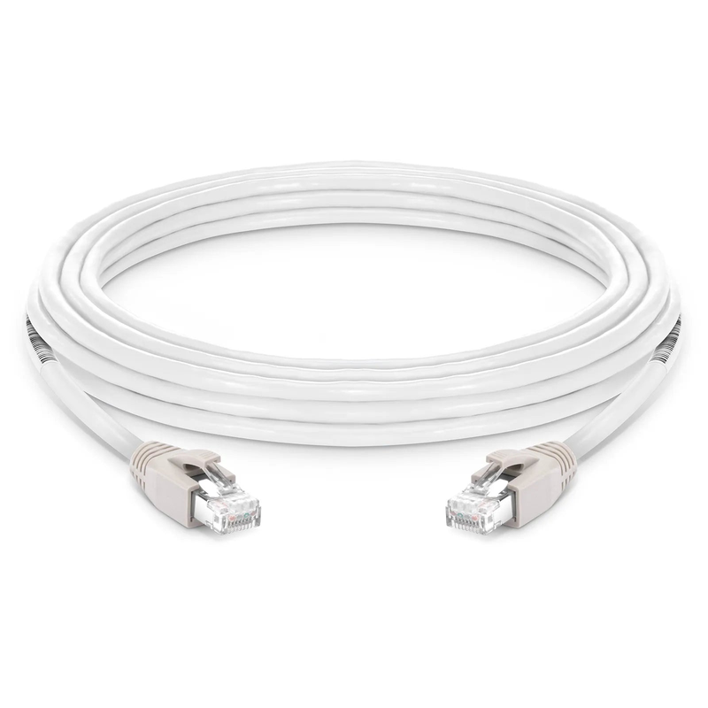 SFPS 16ft (4.9m) Cat8 24AWG Snagless Shielded (S/FTP) PVC CM Ethernet Network Patch Cable, PoE++, 40G, 2GHz, Off-White SFPS