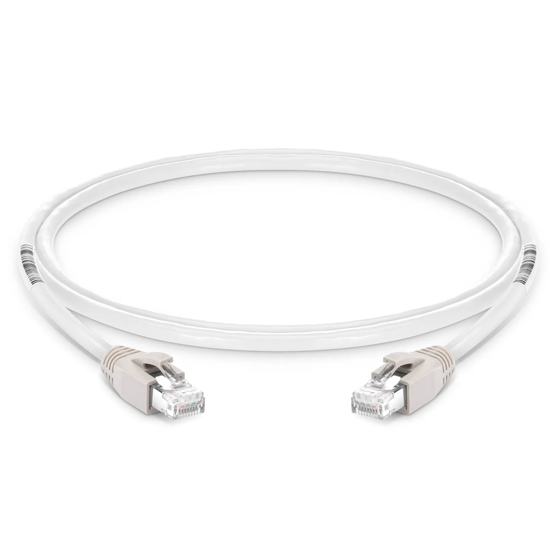 SFPS 3ft (0.9m) Cat8 24AWG Snagless Shielded (S/FTP) PVC CM Ethernet Network Patch Cable, PoE++, 40G, 2GHz, Off-White SFPS