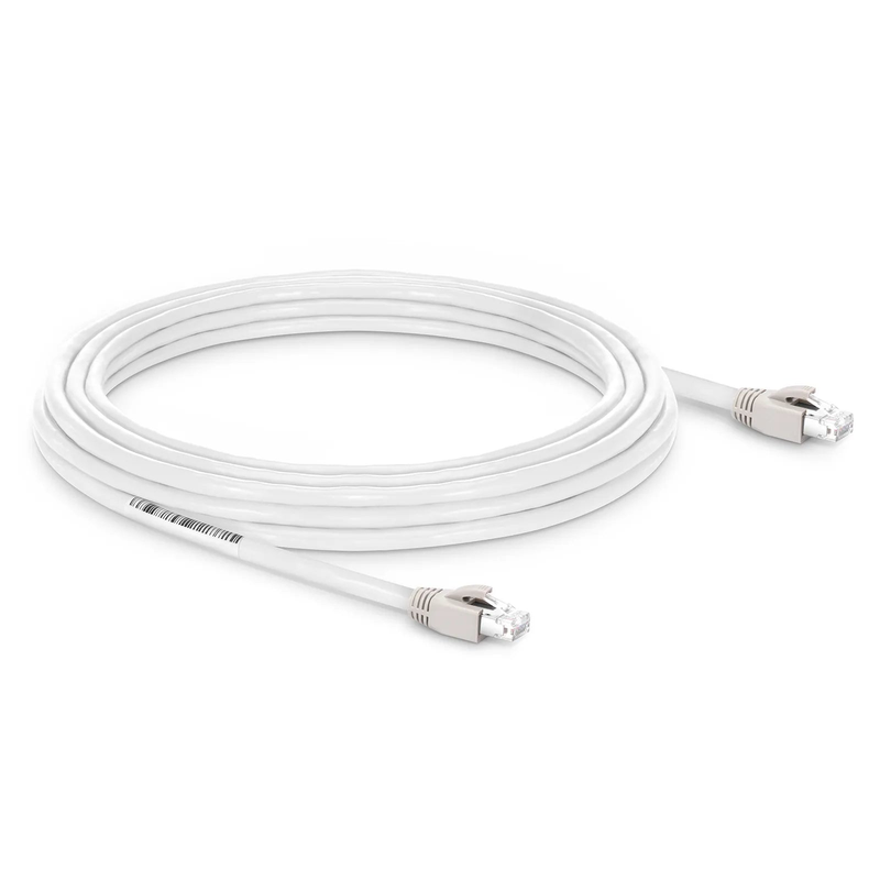 SFPS 25ft (7.6m) Cat8 24AWG Snagless Shielded (S/FTP) PVC CM Ethernet Network Patch Cable, PoE++, 40G, 2GHz, Off-White SFPS